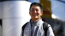 Pebalap Manor Racing asal Indonesia, Ro Haryanto, jelang latihan bebas pertama F1 GP Spanyol di Sirkuit Catalunya, Spanyol, Jumat (13/5/2016). (Bola.com/Twitter/Suttonimages)
