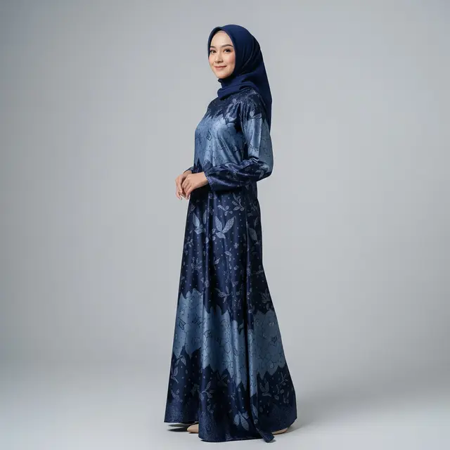 9 Model Gamis Batik Satin Dove yang Tidak Terlalu Mengkilap, Elegan Tanpa Kilau Berlebihan