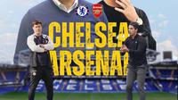 Liga Inggris - Chelsea Vs Arsenal - Pocchetino Vs Mikel Arteta (Bola.com/Adine Wirya)