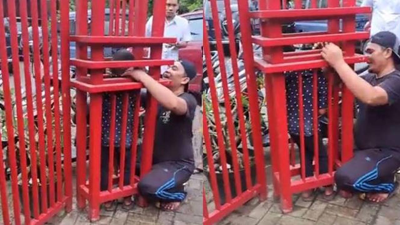 Bikin Heboh, Momen Bocah Terjebak di Dalam Teralis Besi Ini Viral
