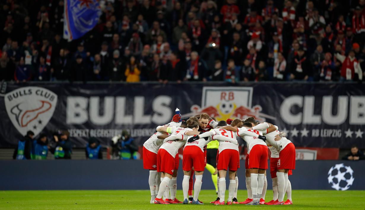 RB Leipzig berhasil melaju ke babak perempat final Liga Champions 2019-2020 usai menyingkirkan Tottenham Hotspur dengan kemenangan agregat 4-0. (AFP/Odd Andersen)