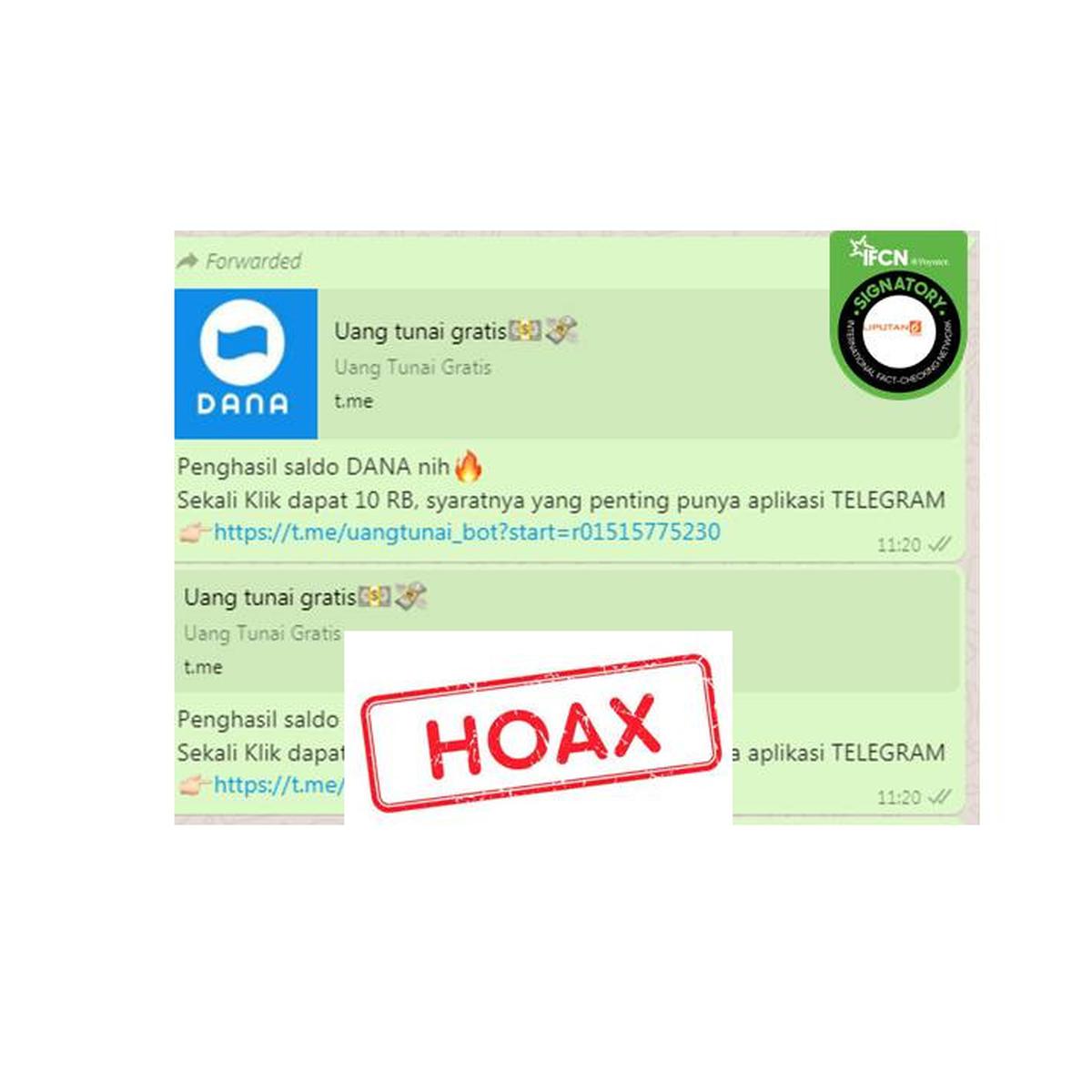 Cek Fakta: Hoaks Pesan Berantai Dana Bagikan Uang Tunai via ...