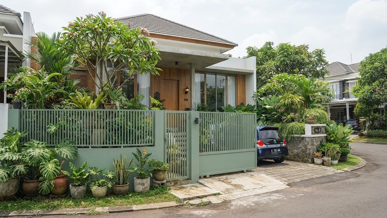 Warna cat pagar yang bikin rumah terasa sejuk dan bisa redam amarah ketika pulang model hijau sage