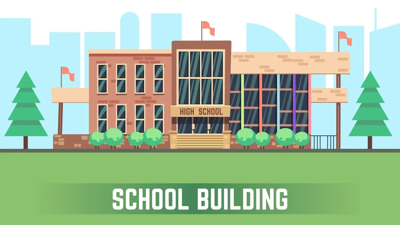 Ilustrasi gedung sekolah