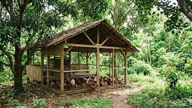 Desain Kandang Ayam dengan Ventilasi Alami (Foto: Gemini AI)