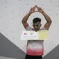 Rahmad Adi Mulyono berhasil menjadi juara disiplin speed pada Kejuaraan panjat tebing IFSC Asian Qualifier 2023 di Jakarta.