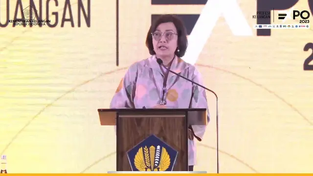 Menkeu Sri Mulyani dalam pembukaan Profesi Keuangan Expo 2023