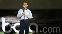 Deputi V Bidang Harmonisasi & Kemitraan Kemenpora Gatot Dewo Broto menyampaikan ucapan selamat saat syukuran peluncuran bola.com.(Arief Bagus/bola.com)