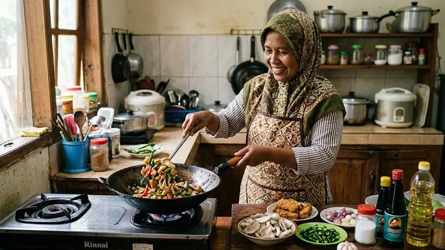Resep Jamur Tiram Tumis Tempe dan Cabai Hijau/AI Generated