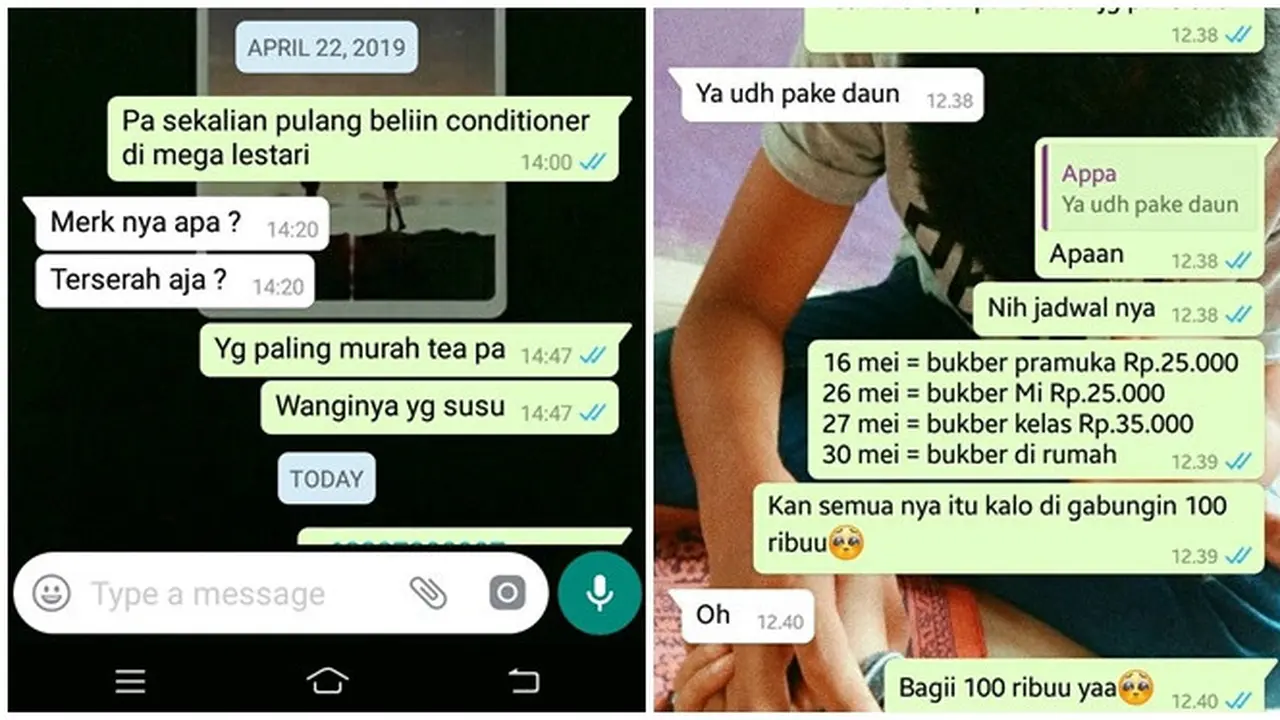 5 Chat Kocak Anak dan Bapak Ini Senyum Kecut