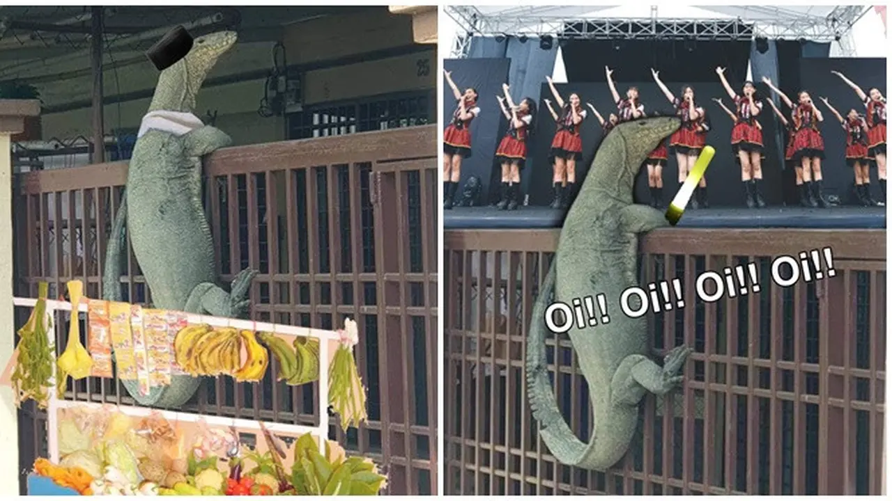 Viral di Media Sosial, Meme Biawak Panjat Pagar Ini Bikin Ngakak