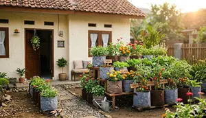 Inspirasi Kebun Mini dari Karung di Halaman Rumah (created by AI)