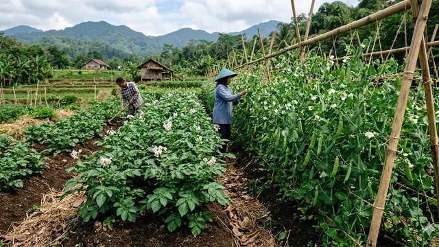 Tanaman pendamping kentang (Foto: Gemini AI)