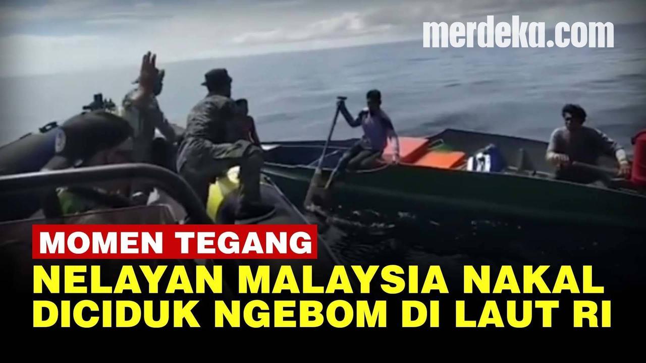 VIDEO: Aksi Kejar-kejaran Tangkap Nelayan Malaysia Ngebom Ikan di Laut Sulawesi