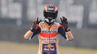 Pebalap Repsol Honda, Marc Marquez, mencatat waktu lap tercepat pada tes pramusim MotoGP di Sirkuit Buriram, Thailand, Sabtu (17/2/2018). (Twitter/Marc Marquez)