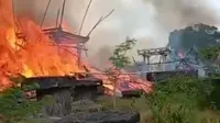 Rumah adat Kabupaten Sumba Barat Daya, Nusa Tenggara Timur (NTT) ludes terbakar api. (Foto Istimewah)