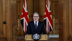 PM Inggris Keir Starmer menyampaikan pernyataan soal rencana pengakuan Negara Palestina dari Downing Street Nomor 10 di London, Selasa (29/7/2025). (Dok. oleh Toby Melville via AP)&nbsp;