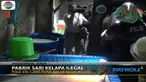 Aparat Kepolisian Majalengka menggerebek industri rumahan sari kelapa karena diduga melanggar standar kesehatan pangan.