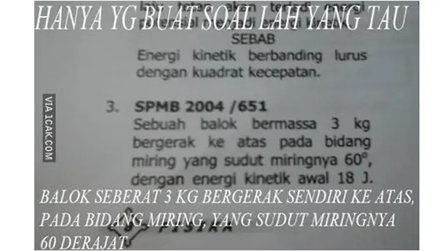 6 Soal Fisika di Buku Pelajaran Ini Bikin Elus Dada