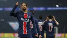 Tujuh gol PSG dicetak oleh pemain berbeda. Bradley Barcola membuka keunggulan lewat golnya di menit ke-20. (Thibaud MORITZ/AFP)
