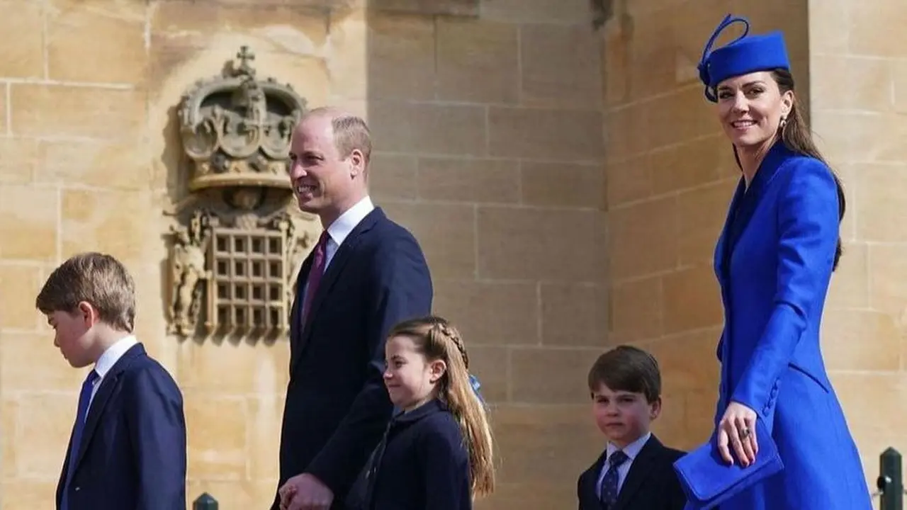 Penampilan Mencolok Kate Middleton Rayakan Paskah Bersama Kerajaan Inggris dengan Gaun Biru