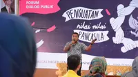 Salah satu metode komunikasi berbasis edukasi untuk memberikan pemahaman terhadap generasi muda tentang pentingnya nilai-nilai Pancasila sebagai alat pemersatu bangsa dalam NKRI.