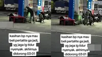 Petugas SPBU tertidur (TikTok/@nann_cimory)
