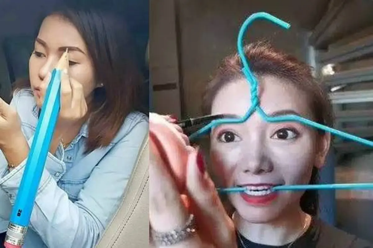 9 Cara Nyeleneh Wanita Bikin Alis, Ada yang Pakai Hanger Jemuran