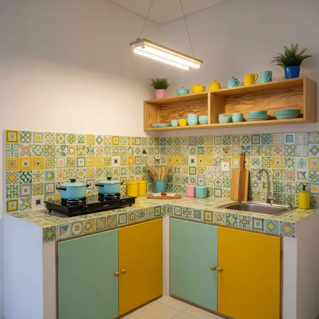 Dapur Rumah Kecil Tema Retro 80an dengan Budget 8 Juta