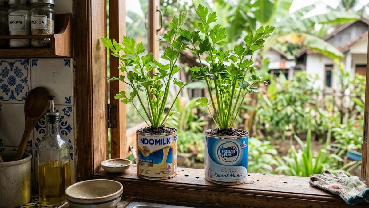 Cara Menanam Seledri di Kaleng Susu Bekas untuk Dapur Rumah, 6 Langkah Praktisnya