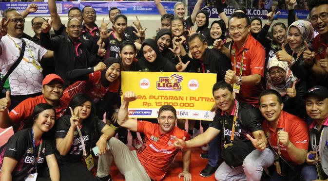 Tim putri Jakarta Pertamina Energi (JPE) keluar sebagai juara di seri ketiga putaran pertama Proliga 2020 (istimewa)