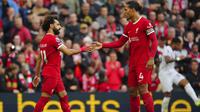 Liverpool menang 3-1 atas West Ham United dalam laga pekan keenam Premier League di Stadion Anfield, Minggu (24/9/2023) malam WIB. Satu dari dua gol The Reds disarangkan Mohamed Salah pada menit ke-16. (AP Photo/Jon Super)