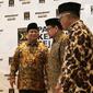 Ketua Umum Partai Gerindra, Prabowo Subianto (kiri), Ketua Majelis Syuro PKS Salim Segaf Al-Jufri dan Presiden PKS Sohibul usai pertemuan tertutup di kantor DPP PKS, Jakarta, Senin (30/07). (Liputan6.com/Herman Zakharia)
