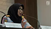 Dirjen PAS Sri Puguh Budi Utami memaparkan hasil pengawasan terhadap Pelayanan Publik Lapas/Rutan di Kantor Ombusdman, Senin (24/9). Temuan itu antara lain, minimnya pengawasan internal dan kapasitas ruang penuh sesak. (Merdeka.com/Iqbal S Nugroho)