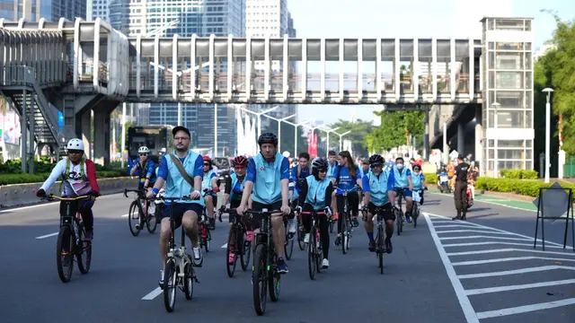 Duta Besar Uni Eropa (UE) untuk ASEAN Igor Driesmans dalam peresmian acara bersepeda Bike45Ride (13/8) di Jakarta. (Dok: Delegasi UE untuk ASEAN)