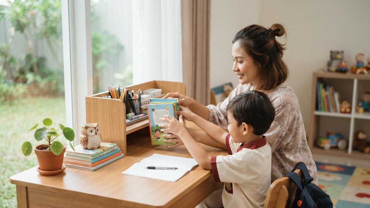 Cara Menata Buku di Meja Belajar Anak agar Menarik dan Rapi