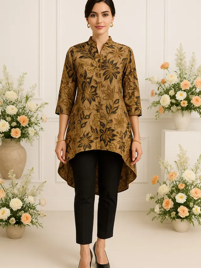 Model Batik Tunik Simpel Tapi Mewah untuk Wanita Kantoran