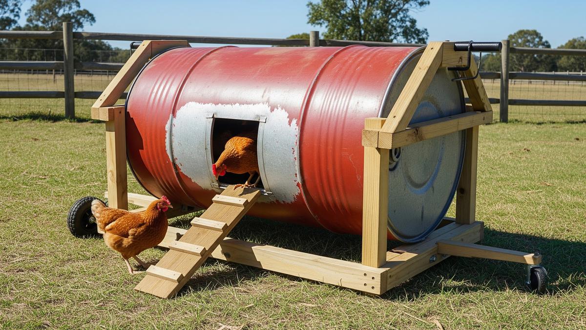 7 Kandang Ayam Portable dari Drum Bekas yang bisa Dipindah-pindah, Inovasi Praktis Ramah Lingkungan