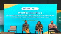 Konferensi pers penandatanganan head of agreement Sorowako HPAL, Selasa (13/9/2022) (Foto: Liputan6.com/Pipit I.R)