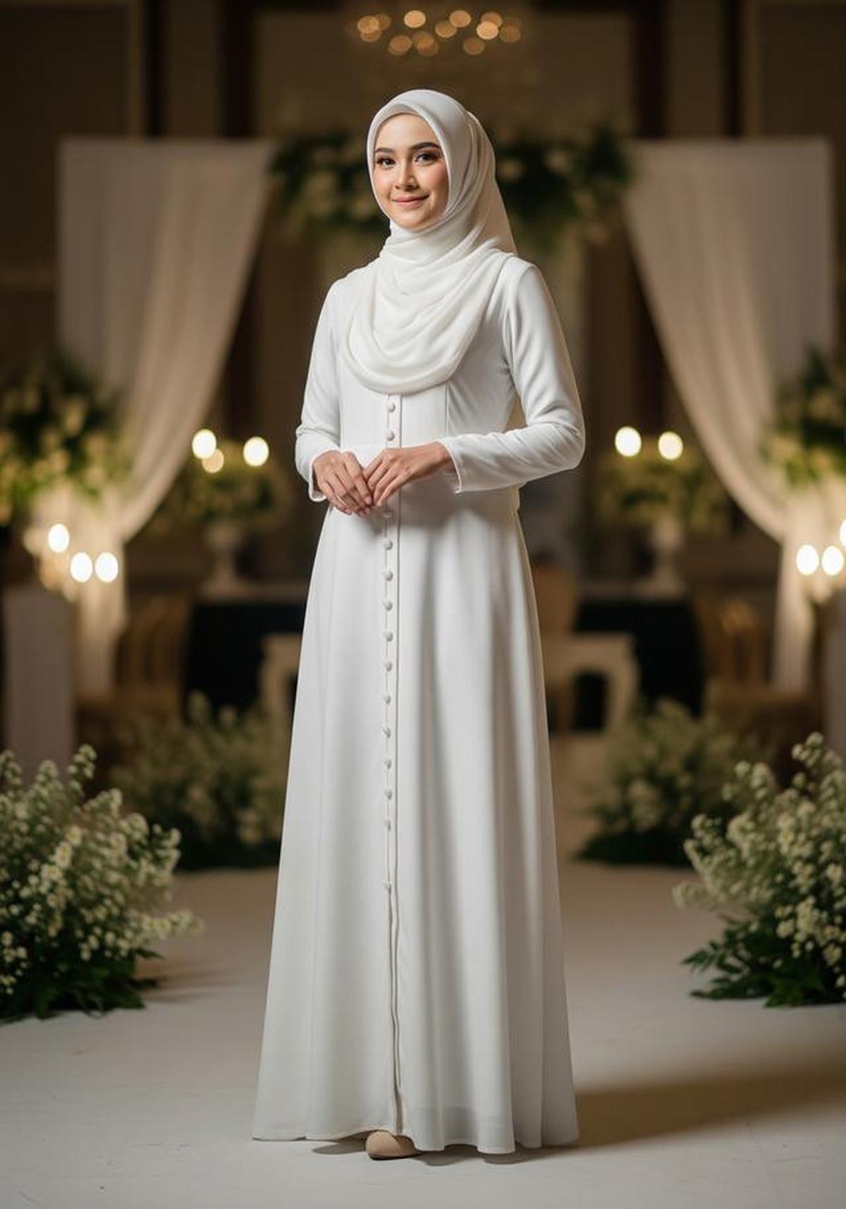 9 Model Gamis Putih Simple dan Elegan untuk Acara Syukuran, Tampil Anggun dan Bersahaja
