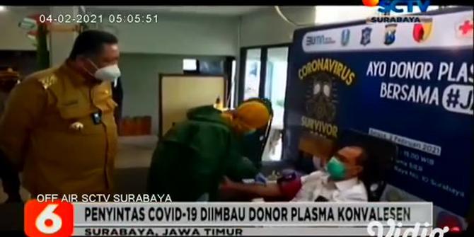 VIDEO: Pemkot Surabaya Gelar Donor Darah Plasma Konvalesen