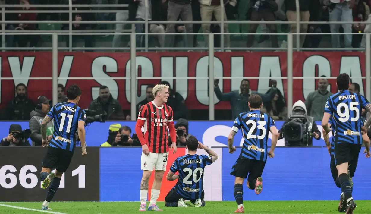 Dengan hasil ini, segalanya masih bisa terjadi pada leg kedua yang akan digelar pada 23 April mendatang. Kedua tim harus bekerja lebih keras untuk memastikan tempat di final. (AP Photo/Antonio Calanni)