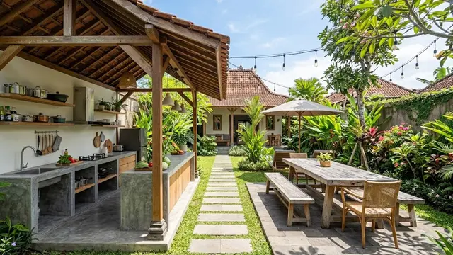 Area Memasak di Bagian yang Lebih Teduh