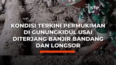 Permukiman warga di Padukuhan Jono, Kalurahan Tancep, Kapanewon Ngawen, Kabupaten Gunungkidul masih dipenuhi lumpur tebal, batu, dan batang pohon usai diterjang banjir bandang dan longsor akibat hujan deras pada Selasa (17/2/2026). Sebanyak 12 rumah dan satu masjid terdampak, dengan lima rumah me...