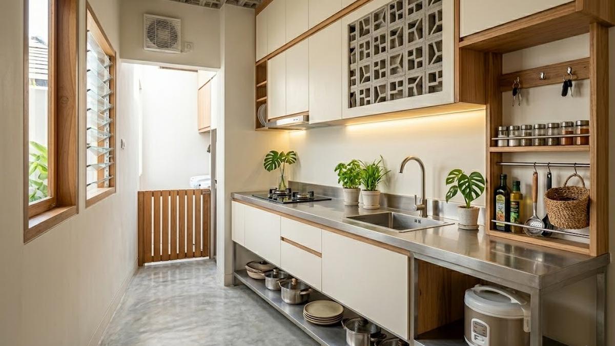 6 Desain Meja Dapur Bahan Baja Ringan yang Modern, Awet, dan Cocok untuk Berbagai Ukuran Rumah