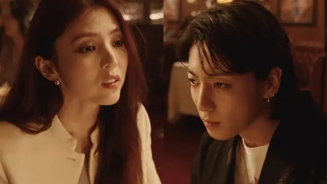 Ekspresi Han So Hee dan Jungkook BTS dalam teaser MV 