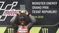 Pembalap Ducati, Andrea Dovizioso, menyebut akselerasi menjadi kunci kemenangan yang diraihnya di MotoGP Ceska yang berlangsung di Sirkuit Brno, Minggu (5/8/2018). (AFP/Michal Cizek)