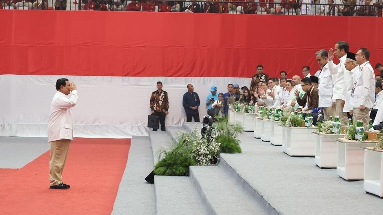 Prabowo Puji Jokowi di Rapimnas Partai Gerindra 2024