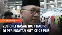 Sejumlah pimpinan partai politik menghadiri peringatan hari lahir Partai Kebangkitan Bangsa ke-25, termasuk Ketua Umum PAN, Zulkifli Hasan. Zulhas mendoakan agar partai-partai pendukung pemerintah bisa maju dan melanjutkan pembangunan.