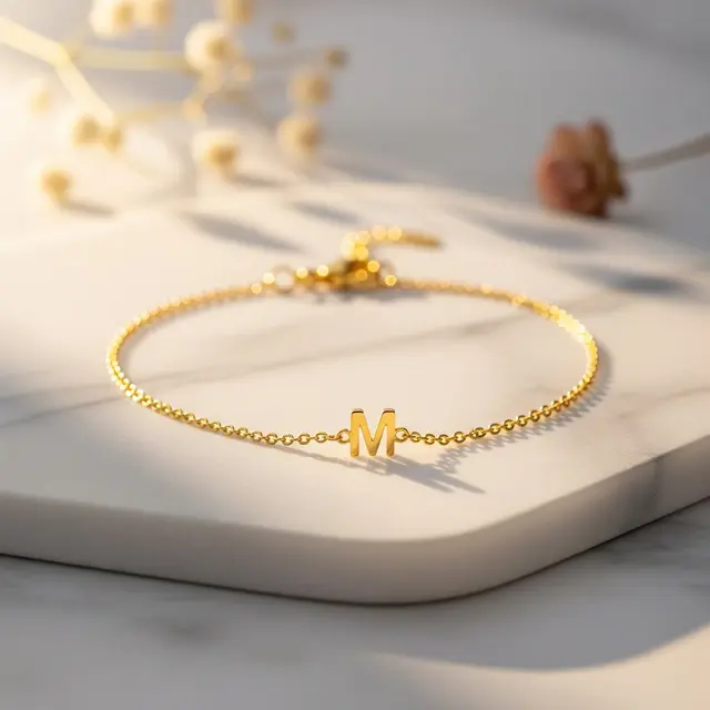 Model Gelang Emas 24K 1 Gram Hadiah Custom Inisial